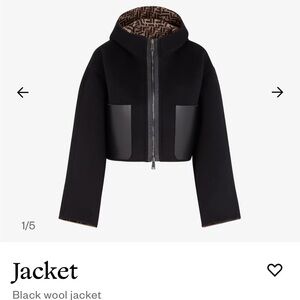 Fendi Black Bomber Jacket with Logo Lining